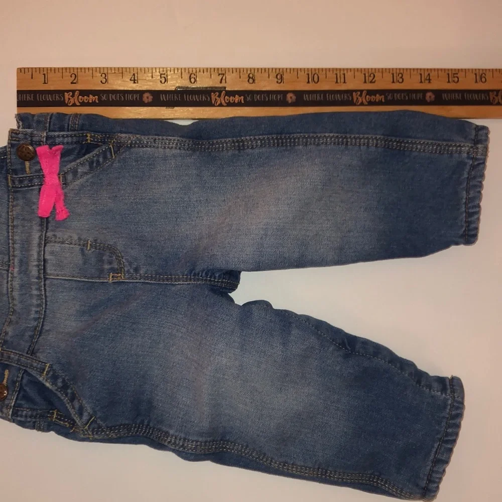 Oshkosh Girls Denim overalls 12 Month Hot Pink Girls denim fleece lined